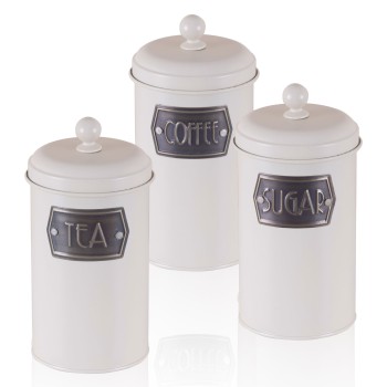 The Mia Çay Şeker Kahve Kavanozu 1.2 lt 3 Lü - Krem