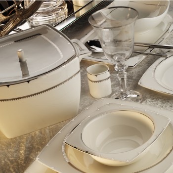 Aryıldız Bone Square Platin 12 Kişilik 60 Parça Yemek Takımı Aryıldız Bone Square Platin 12 Kişilik 60 Parça Yemek Takımı