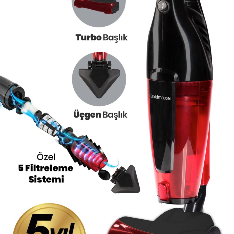 Goldmaster GM-7545 Joker Kırmızı Dikey Elektrikli Süpürge