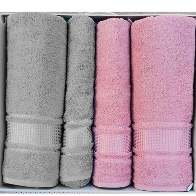 Özdilek Colourist Best Set Hamam Seti Banyo Havlu Takımı Açık Gri-pembe