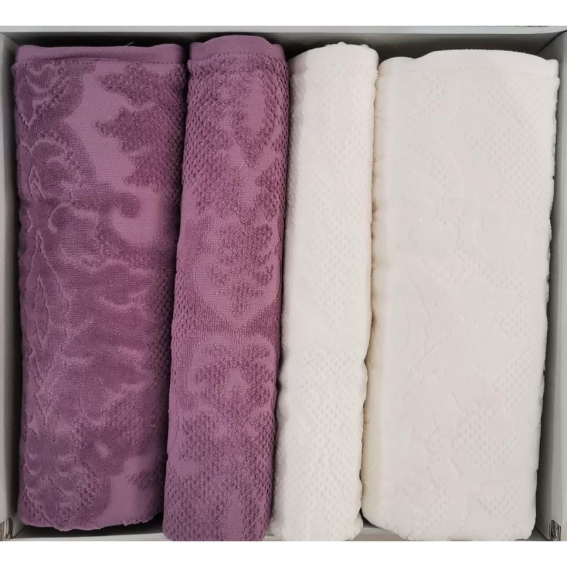 Özdilek Curve Best Set (Hamam Takımı) Mürdüm-krem