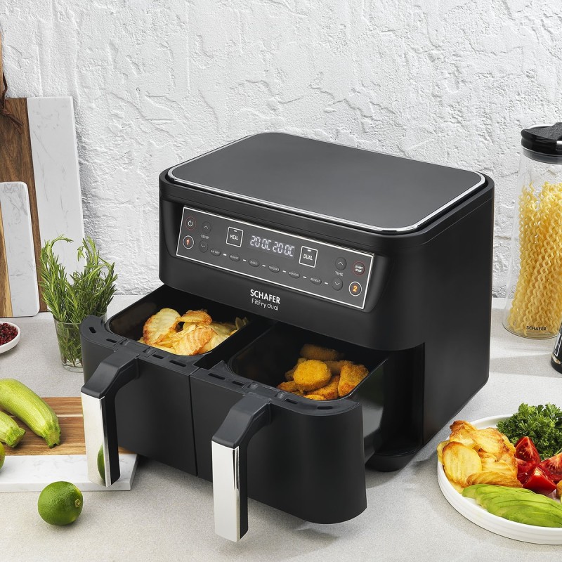 Schafer Fit Fry Dual Dijital Airfryer 8 lt Yağsız Fritöz Schafer Fit Fry Dual Dijital Airfryer 8 lt Yağsız Fritöz