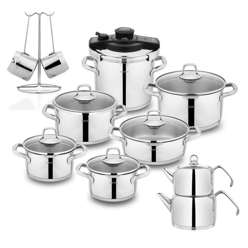 Schafer Jewel 18 Parça Çelik Çeyiz Seti Schafer Jewel 18 Parça Çelik Çeyiz Seti