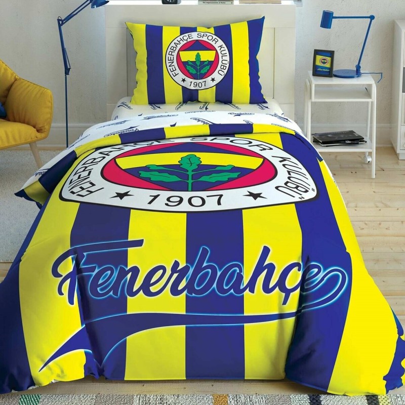 Taç Fenerbahçe Çubuklu Lisanslı Tek Kişilik Nevresim Takımı