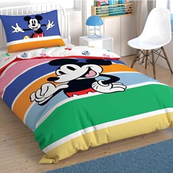 Taç Lisanslı Mickey Mouse Rainbo Tek Kişilik Nevresim Takımı Taç Lisanslı Mickey Mouse Rainbo Tek Kişilik Nevresim Takımı