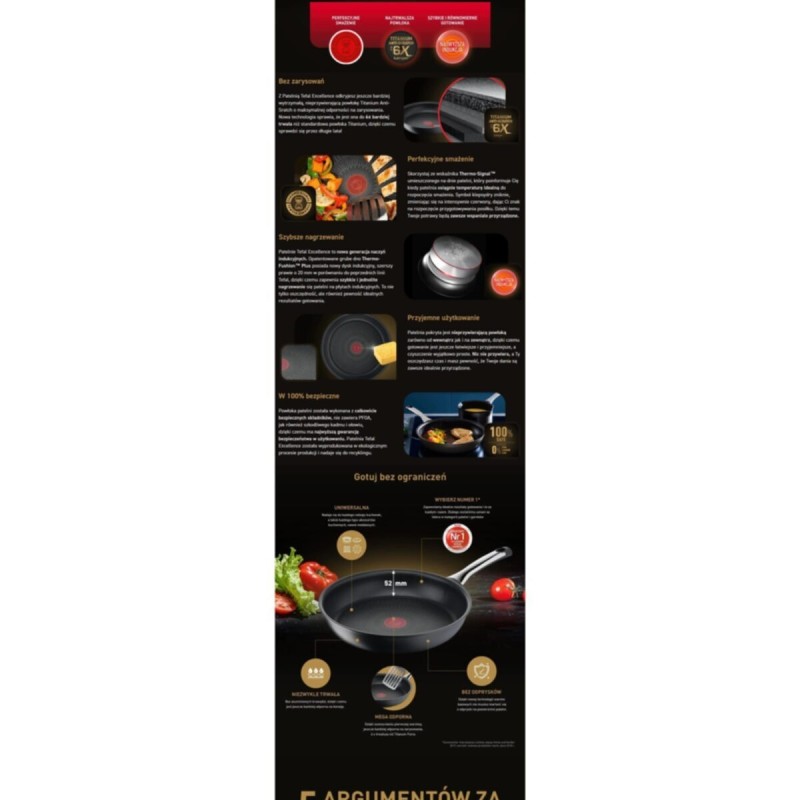 Tefal Titanyum 6X Excellence İndüksiyon Tabanlı 22 cm Tava