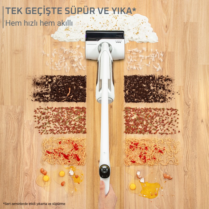 Tefal X-Clean 10 Islak Sert Zemin Temizleyici Kendini Temizleyen & Kurutan Dikey Süpürge Tefal X-Clean 10 Islak Sert Zemin Temizleyici Kendini Temizleyen & Kurutan Dikey Süpürge